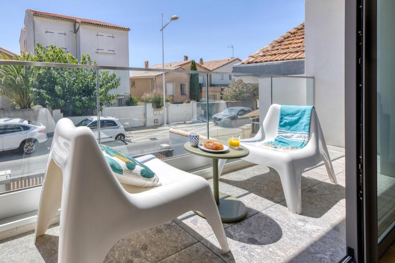 South-Of-France T2 Neuf Haut De Gamme, Climatise, Parking Gratuit, 2Eme Ligne Balcon Carnon-Plage Exterior foto